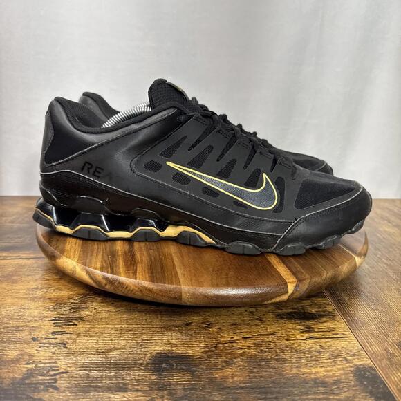 Nike Reax 8 TR Mesh Running Shoes Mens Size 12 Black Gold  Athletic Trainers - Picture 1 of 9